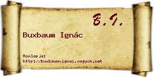 Buxbaum Ignác névjegykártya