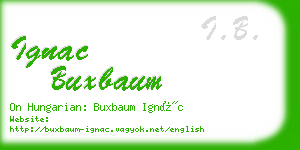 ignac buxbaum business card